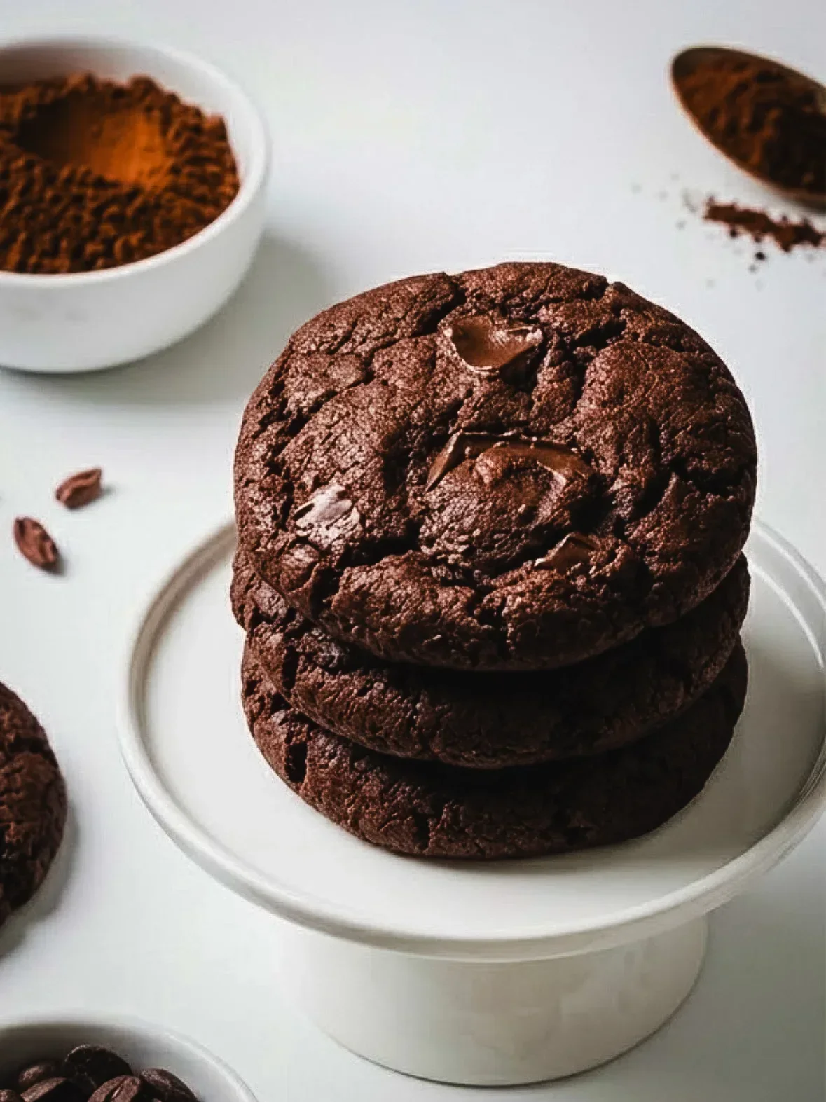 Cookie de chocolate decorada con galletas y trozos blancos